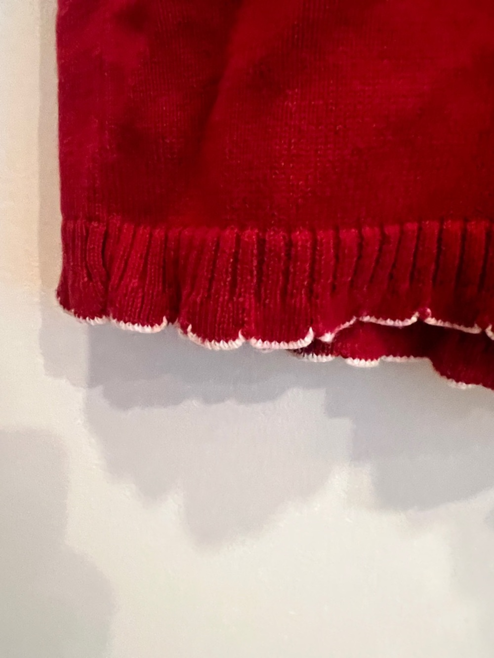 Koret Red Short-Sleeve Embroidered Cardigan with Scalloped Trim - Picture 8 of 11
